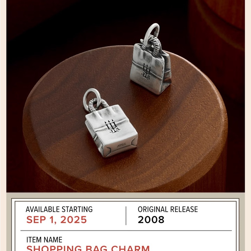 James Avery Archives Design 2025 shopping bag charm NEW